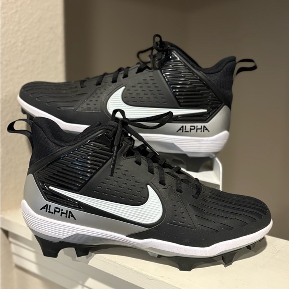 Nike Other - Nike Alpha Menace Strong Football Cleats Black/White II5139-010 Mens Sz 10.5